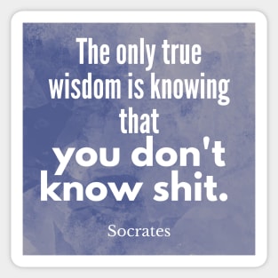 Socrates Quote - we don't know shit Sticker